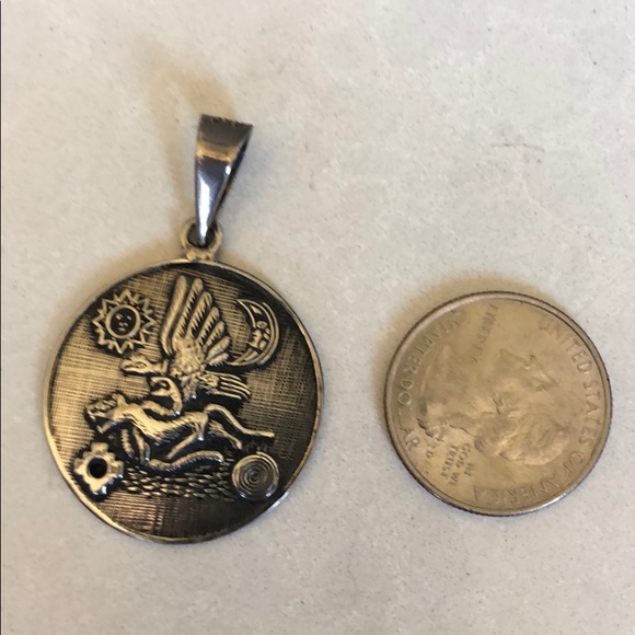 Vintage Jewelry - Vintage Peruvian symbols sterling pendant